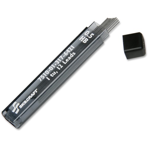 SKILCRAFT Mechanical Pencil Lead Refill - 0.5 mm Point - #2 - Hard - Black - 1 / Tube