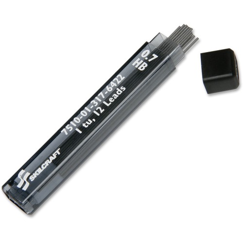 SKILCRAFT Mechanical Pencil Lead Refill - 0.7 mm Point - #2 - Hard - Black - 1 / Tube