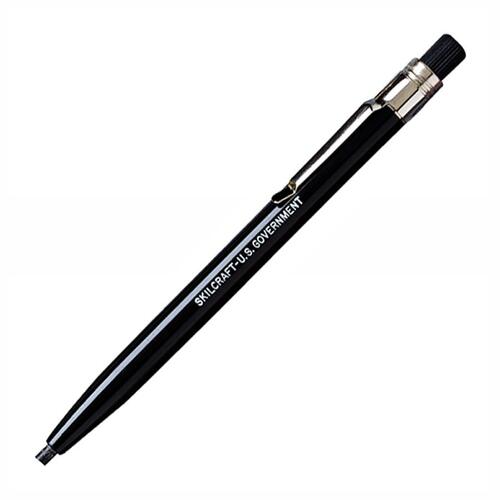 SKILCRAFT Twist Action Mechanical Pencil - 3 mm Black Lead - Refillable - Black Barrel - 1 Dozen