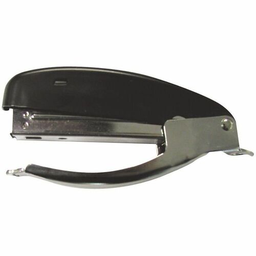 SKILCRAFT Handheld Stapler - 15 Sheets Capacity - 100 Staple Capacity - Half Strip - 1/4" , 1/2" Staple Size - Black, Silver