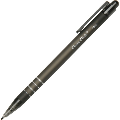 SKILCRAFT Rubberized Retractable Ballpoint Pen - Medium Pen Point - Retractable - Black - Rubber Barrel - 1 Dozen