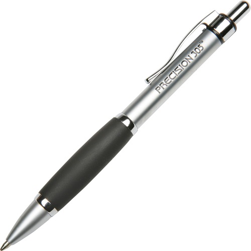 SKILCRAFT Retractable Metal Barrel Ballpoint Pen - Medium Pen Point - Refillable - Retractable - Black - Metal Barrel - 1 Dozen