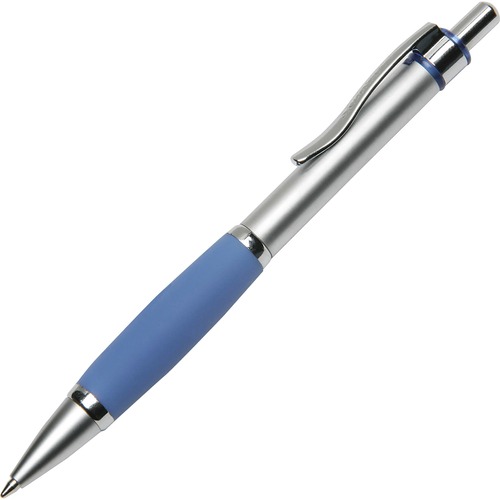 SKILCRAFT Retractable Metal Barrel Ballpoint Pen - Medium Pen Point - Refillable - Retractable - Blue - Metal Barrel - 1 Dozen