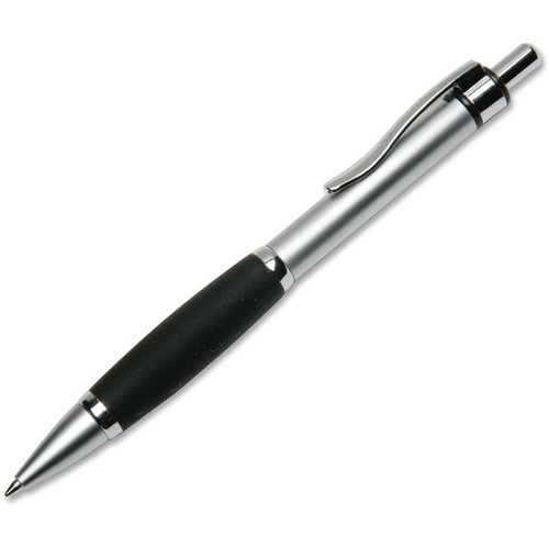 SKILCRAFT Retractable Metal Barrel Ballpoint Pen - Fine Pen Point - Refillable - Retractable - Black - Metal Barrel - 1 Dozen