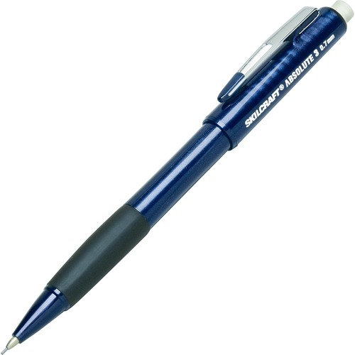 SKILCRAFT Absolute III Mechanical Pencil - 0.7 mm Lead Diameter - Refillable - Blue Barrel - 6 / Pack
