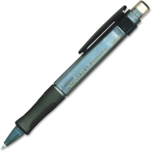 SKILCRAFT Wide Body Mechanical Pencil - 0.5 mm Lead Diameter - Refillable - Black Barrel - 6 / Pack
