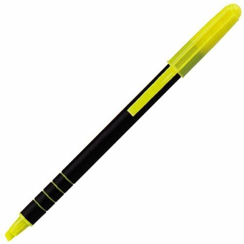 SKILCRAFT Line-Liter Pocket Highlighter - Chisel Marker Point Style - Fluorescent Yellow - Rubber Barrel - 1 Dozen