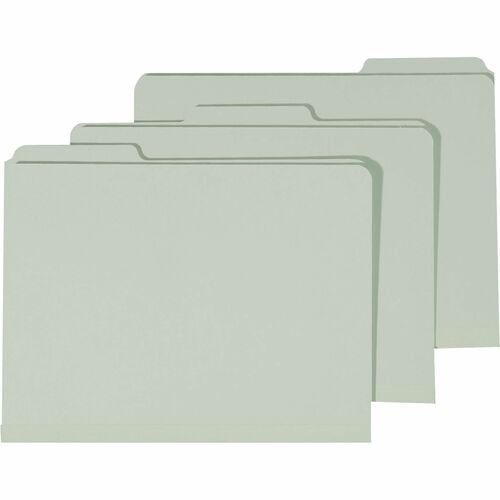 SKILCRAFT Heavy-Duty Pressboard File Folder - 8 1/2" x 11" - 1" Expansion - Pressboard, Cloth - Light Green - 100 / Box