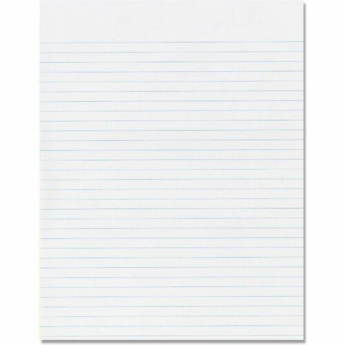 SKILCRAFT Writing Pad - 100 Sheets - Glue - 0.31" Ruled - 16 lb Basis Weight - Letter - 8 1/2" x 11" - White Paper - Back Board - 1 Dozen