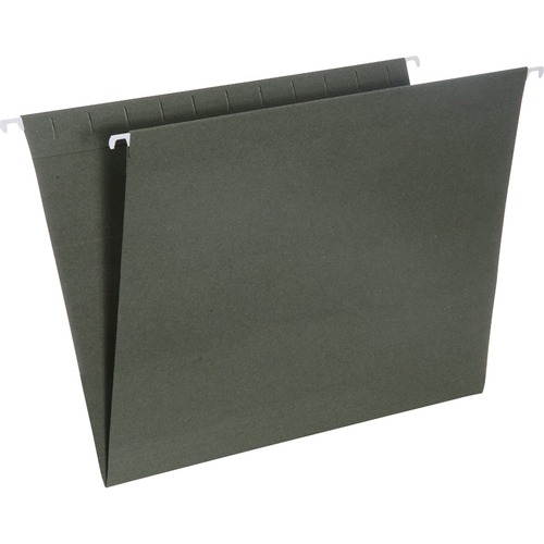 SKILCRAFT Hanging File Folder - 8 1/2" x 11" - 2" Expansion - Paperboard - Green - 25 / Box