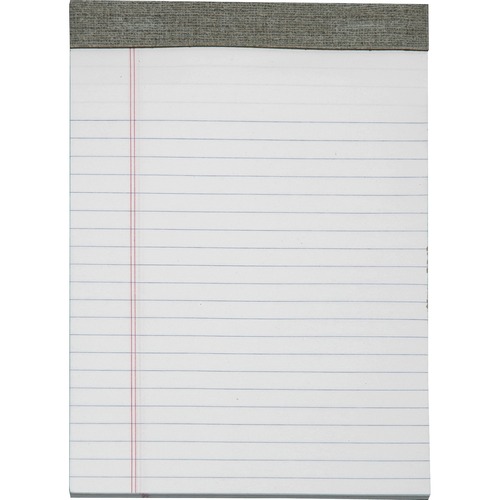 SKILCRAFT Writing Pad - 50 Sheets - 0.31" Ruled - 16 lb Basis Weight - 5" x 8" - White Paper - Gray Binder - Perforated, Back Board - 1 Dozen