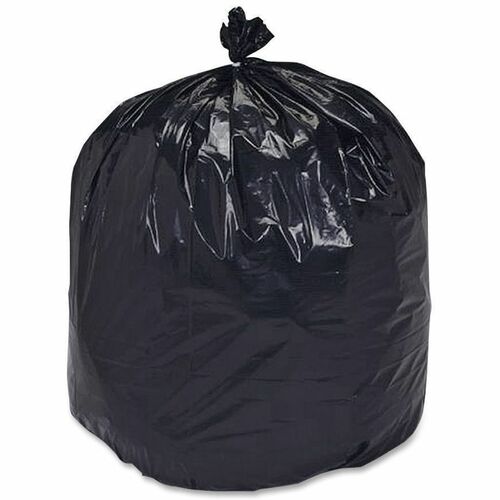SKILCRAFT Heavy-duty Recycled Trash Bag - 60 gal/75 lb Capacity - 38" Width x 60" Length - 1.50 mil (38 Micron) Thickness - Low Density - Black - Polyethylene, Resin - 100/Carton