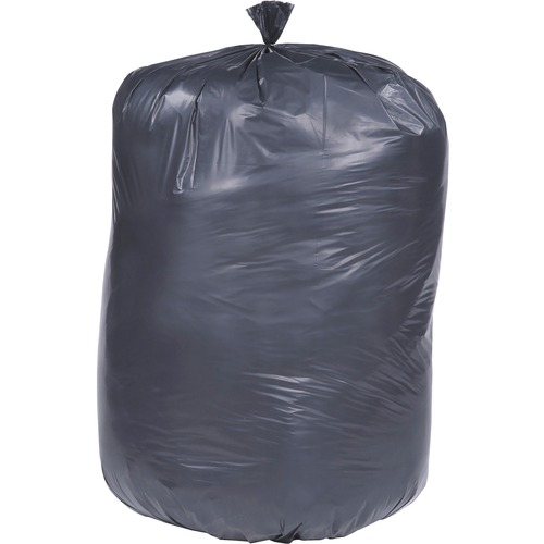 SKILCRAFT Heavy-duty Recycled Trash Bag - 60 gal/75 lb Capacity - 36" Width x 58" Length - 1.50 mil (38 Micron) Thickness - Low Density - Black - Polyethylene, Resin - 100/Carton