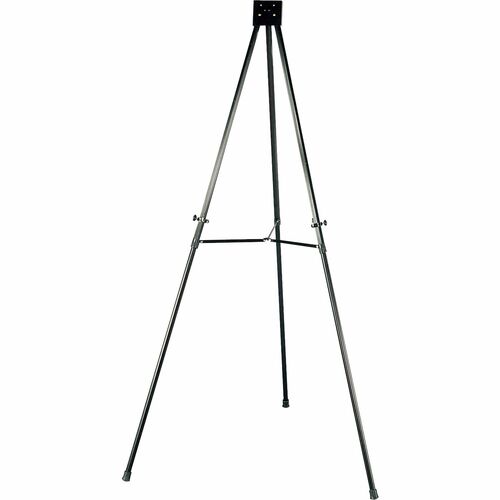 Lorell Telescoping Aluminum Easel - 34" (2.8 ft) Width x 66" (5.5 ft) Height - Aluminum Surface - Black Frame - 1 Each