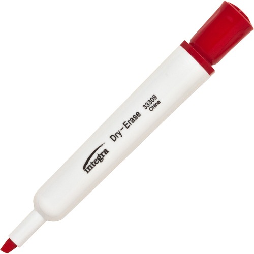 Integra Chisel Point Dry-erase Markers - Chisel Marker Point Style - Red - 12 / Dozen - Dry Erase Markers - ITA33309