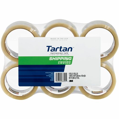 Tartan General-Purpose Packaging Tape - 54.60 yd Length x 1.88" Width - 1.9 mil Thickness - 3" Core - Rubber Resin Backing - Nick Resistant, Abrasion Resistant, Moisture Resistant, Scuff Resistant, Tear Resistant, Split Resistant, Slip Resistant - For Pac