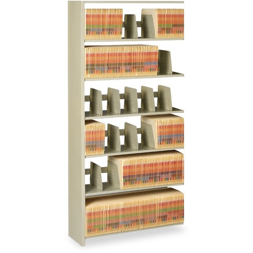Tennsco Add-on Shelf - 48" Width x 12" Depth x 88" Height - 7 x Shelf(ves) - Letter - 400 lb Load Capacity - Sand - Steel - Recycled - Assembly Required