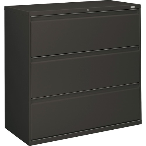 Hon Brigade 800 Series 3 Drawer Lateral 42 X 18 X 39 1 3 X Drawer S For File A4 Legal Letter Interlocking Durable Label Holder Leveli