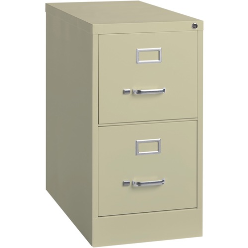 Lorell Fortress Series 25" Commercial-Grade Vertical File Cabinet - 15" x 25" x 28.4" - 2 x Drawer(s) for File - Letter - Vertical - Security Lock, Ball-bearing Suspension, Heavy Duty - Putty - Steel - Recycled