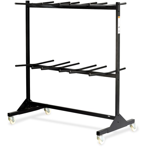 Safco Double Tier Chair Cart - 840 lb Capacity - 4 Casters - 4" Caster Size - Steel - x 64.5" Width x 33.5" Depth x 70.3" Height - Black - 1 Each