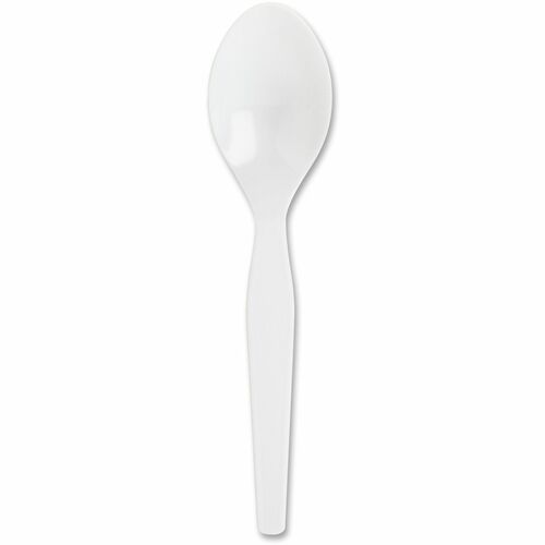 Genuine Joe Heavyweight Disposable Spoons - 100/Box - Disposable - White