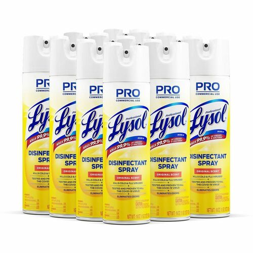 Professional Lysol Original Disinfectant Spray - For Multi Surface - 19 fl oz (0.6 quart) - Original Scent - 12 / Carton - Pleasant Scent, Disinfectant, CFC-free - Clear