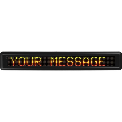 Newon Moving Message LED Sign - 1 Each - 29" (736.60 mm) Width x 4.50" (114.30 mm) Height - Rectangular Shape - Black - Sign & Message Boards - USS02827