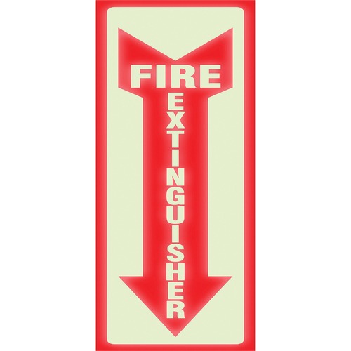 Headline Glow Fire Extinguisher Sign - 1 Each - Fire Extinguisher Print/Message - 4" (101.60 mm) Width x 13" (330.20 mm) Height - Rectangular Shape - White Print/Message Color - Red = USS4793