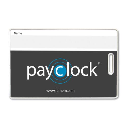 Lathem Payclock Express System Badge - 15 / Pack - PayClock Print/Message - Rectangular Shape - White - ID Cards - LTHRFBADGE