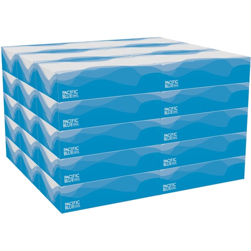 Pacific Blue Select Facial Tissue by GP Pro - Flat Box - 2 Ply - 8.33" x 8" - White - Paper - Soft, Absorbent - For Office Building - 100 Per Box - 30 / Carton