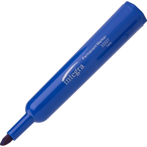 Integra Permanent Chisel Markers - Chisel Marker Point Style - Blue - 12 / Dozen - Permanent Markers - ITA33327