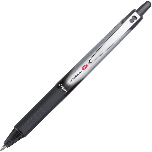 VBall RT Rolling Ball Pen - 0.7 mm Fine Pen Point - Refillable - Retractable - Black Ink - Black Barrel - 1 Each