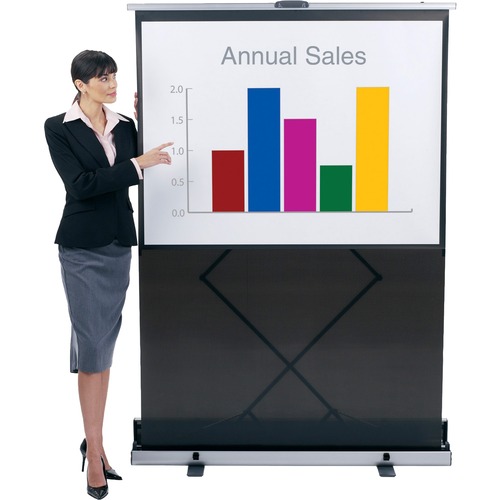 Quartet Euro 80" Manual Projection Screen - 1:1 - High Contrast - Surface Mount