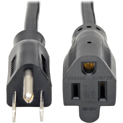 Tripp Lite by Eaton Extension Cord Y Splitter, NEMA 5-15P to 2x NEMA 5-15R - 10A, 120V, 18 AWG, 1 ft. (0.31 m), Black - 10A, 18AWG (NEMA 5-15P to 2x NEMA 5-15R) 1-ft."