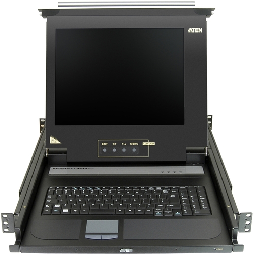 Aten 17" Single-Rail LCD Integrated Console-TAA Compliant - 1 Computer(s) - 17" Active Matrix TFT LCD - 1 x SPHD-15 Keyboard/Mouse/Video