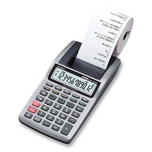 Casio HR8TM Large LCD Printing Calculator - Single Color Print - 1.6 lps - 12 Digits - LCD - AC Supply Powered - 1 Each - Printing Calculators - CSO17542