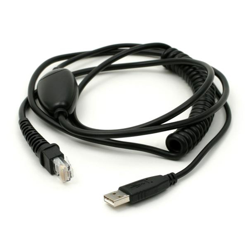 Unitech USB Interface Cable (Coiled) - Type A Male USB - RJ-50 Male - 5.74ft - Black