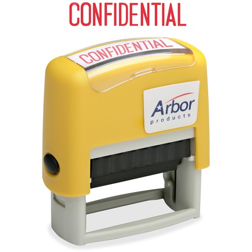 SKILCRAFT Pre-inked "Confidential" Stamp - Message Stamp - CONFIDENTIAL - 1.63" Impression Width x 0.50" Impression Length - 50000 Impression(s) - Red - 1 Each