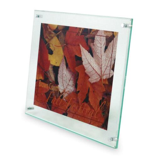 Deflecto Superior Image Beveled Edge Wall Mount Sign Holder - 11" (279.40 mm) x 8.50" (215.90 mm) x - 1 Each - Green Tint = DEF691290