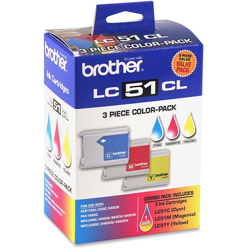 Brother LC513PKS Original Ink Cartridge - Inkjet - 400 Pages Cyan, 400 Pages Yellow, 400 Pages Magenta - Cyan, Yellow, Magenta - 1 Each - Ink Cartridges & Printheads - BRTLC513PKS