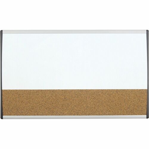 Quartet Arc Cubicle Combination Board - 30" (2.5 ft) Width x 18" (1.5 ft) Height - White Cork Surface - Silver Aluminum Frame - Horizontal - Magnetic - 1 Each