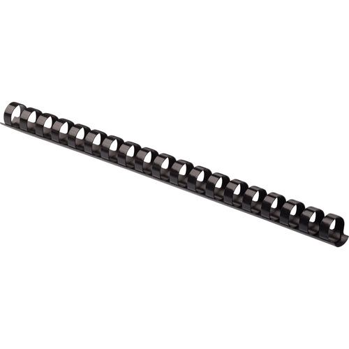 Fellowes Plastic Binding Combs - 0.6" Height x 10.8" Width x 0.6" Depth - 0.62" Maximum Capacity - 120 x Sheet Capacity - For Letter 8 1/2" x 11" Sheet - 19 x Rings - Round - Black - Plastic - 25 / Pack