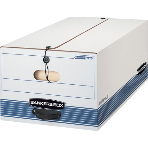 Bankers Box Stor/File String & Button Legal Storage Box - Internal Dimensions: 15" Width x 24" Depth x 10" Height - External Dimensions: 15.3" Width x 24.1" Depth x 10.8" Height - 550 lb - Media Size Supported: Legal - String/Button Tie Closure - Medium D