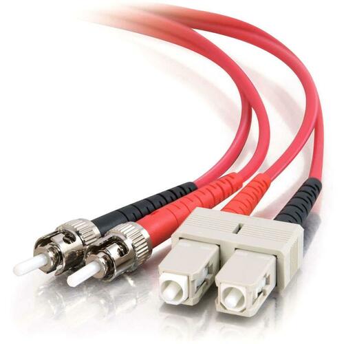 C2G-1m SC-ST 62.5/125 OM1 Duplex Multimode Fiber Optic Cable (Plenum-Rated) - Red - Fiber Optic for Network Device - SC Male - ST Male - 62.5/125 - Duplex Multimode - OM1 - Plenum-Rated - 1m - Red