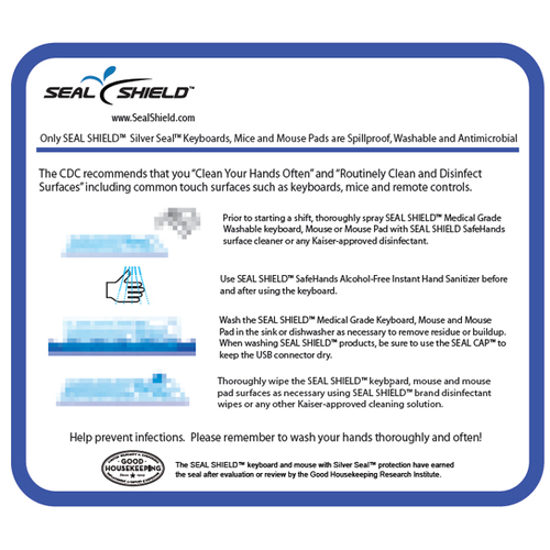 Seal Shield Medical Grade Antibacterial Mouse Pad - Plastic - Water Proof - 10 Pack
