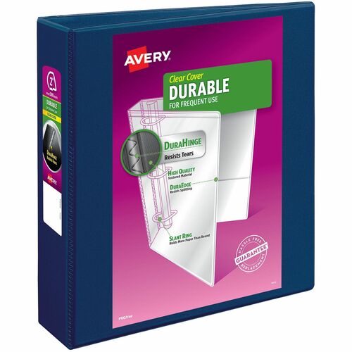 Avery® Durable View 3 Ring Binder - 2" Binder Capacity - Letter - 8 1/2" x 11" Sheet Size - 530 Sheet Capacity - 3 x Slant Ring Fastener(s) - 2 Pocket(s) - Polypropylene - Recycled - Pocket, Durable, Tear Resistant, Flexible, Split Resistant, Sturdy -