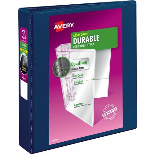 Avery® Durable View 3 Ring Binder - 1 1/2" Binder Capacity - Letter - 8 1/2" x 11" Sheet Size - 375 Sheet Capacity - 3 x Slant Ring Fastener(s) - 2 Pocket(s) - Polypropylene - Recycled - Pocket, Durable, Tear Resistant, Flexible, Split Resistant, Stur