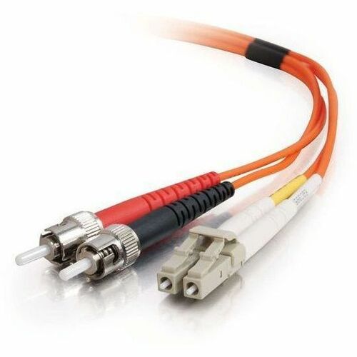 C2G 3.3ft (1m) LC-ST 50/125 OM2 Duplex Multimode PVC Fiber Optic Cable - Orange