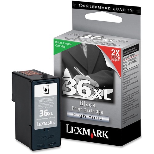 Lexmark No. 36XL Ink Cartridge - Inkjet - High Yield - 475 Pages - Black - 1 Each