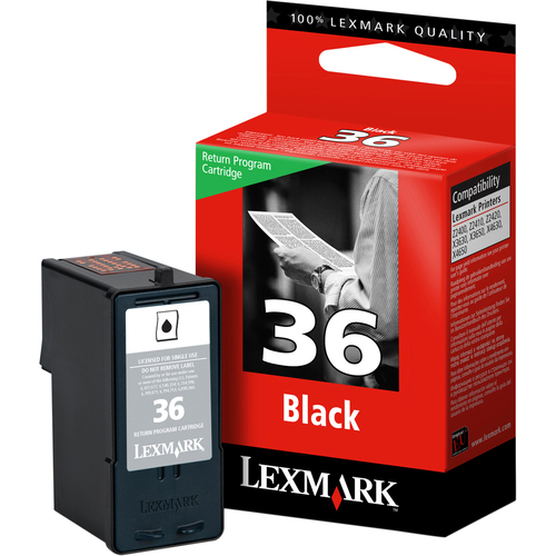 Lexmark No. 36 Ink Cartridge - Alternative for Lexmark - Inkjet - Standard Yield - 175 Pages - Black - 1 Each